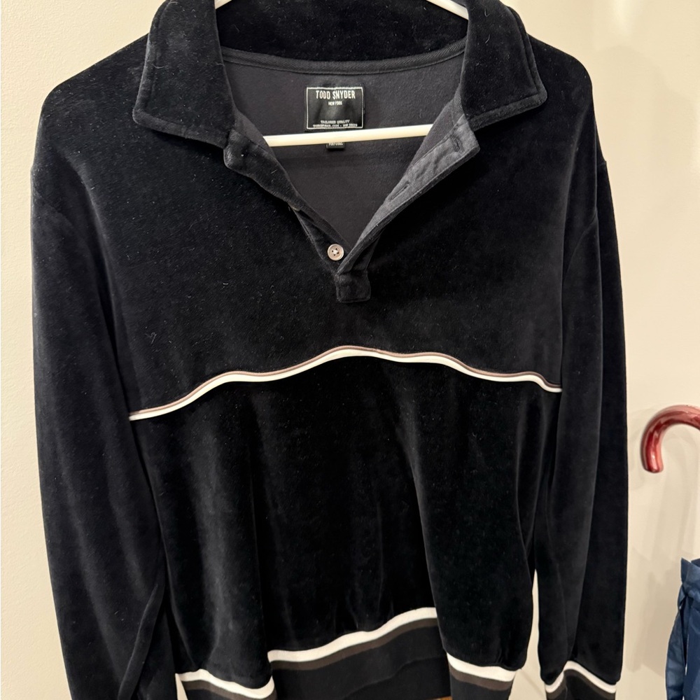 Black Velour Polo Shirt